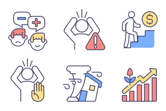 Climate Skepticism Color Icons Bundle