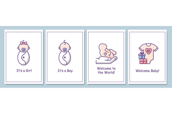 Designing the Perfect Welcome Party for Newborn Baby Cards with Vector Assets