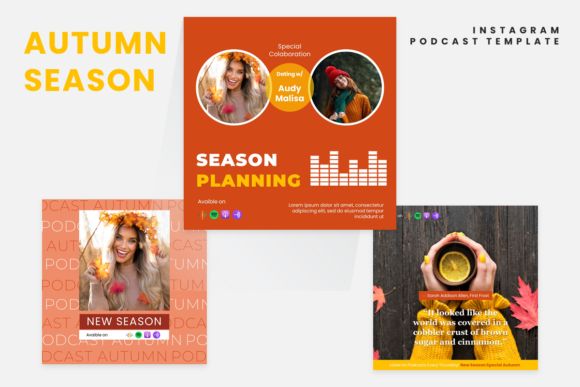 Elevating Your Audio Brand with the Instagram Podcast Template - Autumn Season