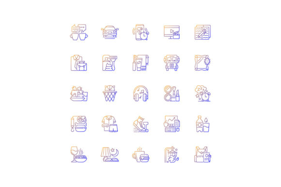 Everyday Routine Gradient Linear Icons for Modern Design