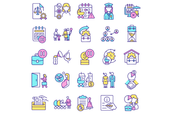 Maternity Leave Related Icons Bundle: Strategic Visual Assets for Modern Communication