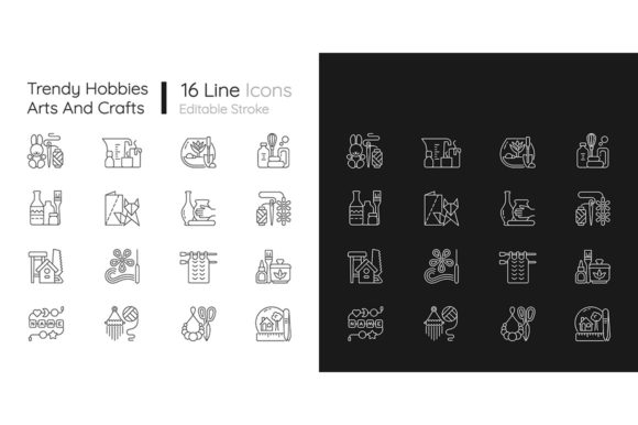 Trending Hobbies Linear Icons Set for Modern Design