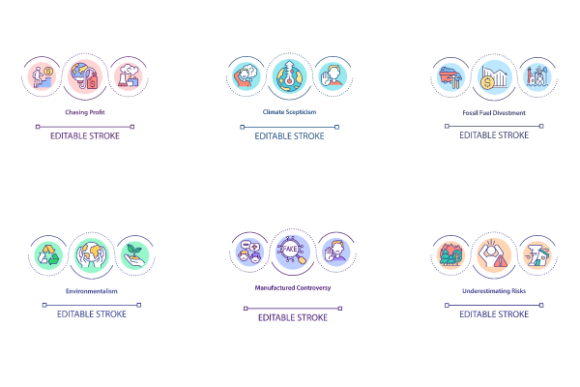 Visualizing Complex Narratives: Leveraging Environmentalism and Controversy Concept Icons in Modern Design